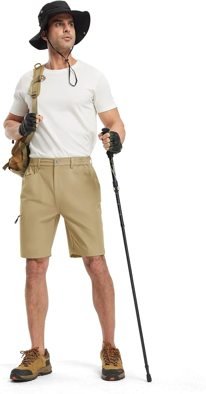 TBMPOY Men's Golf Shorts 9" Lightweight Quick Dry Hiking Cargo Shorts Casual Travel Outdoor with 4 Pockets