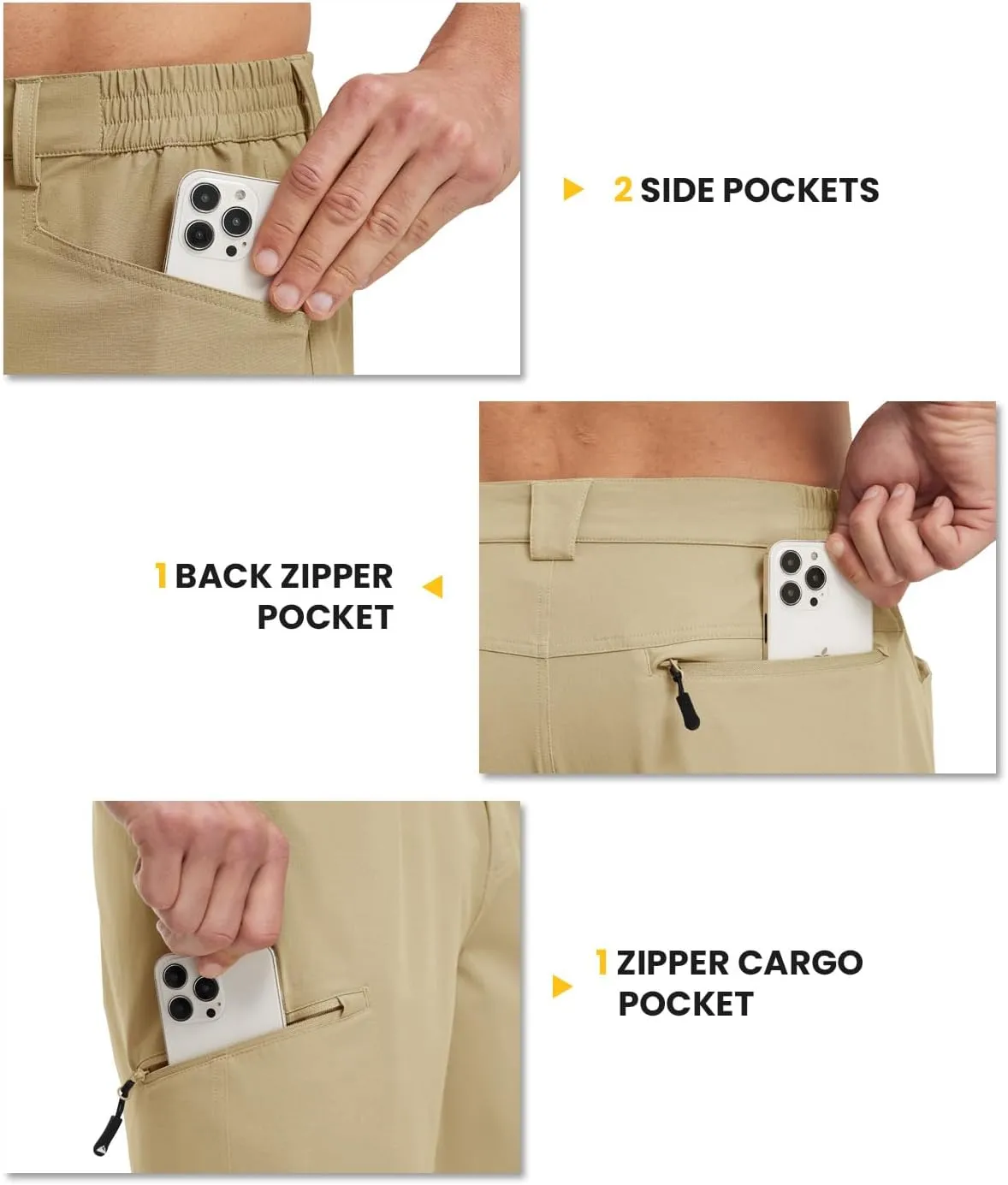 TBMPOY Men's Golf Shorts 9" Lightweight Quick Dry Hiking Cargo Shorts Casual Travel Outdoor with 4 Pockets