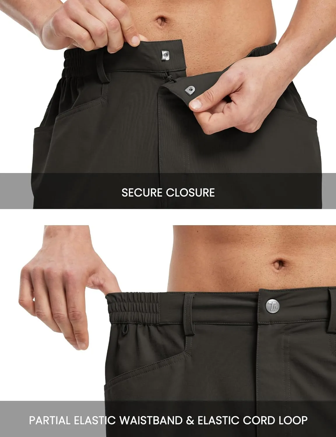 TBMPOY Men's Golf Shorts 9" Lightweight Quick Dry Hiking Cargo Shorts Casual Travel Outdoor with 4 Pockets