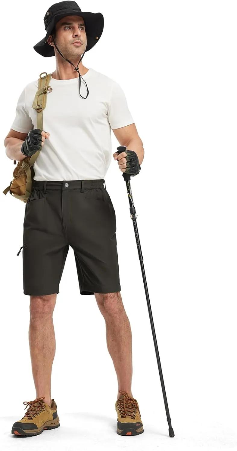 TBMPOY Men's Golf Shorts 9" Lightweight Quick Dry Hiking Cargo Shorts Casual Travel Outdoor with 4 Pockets