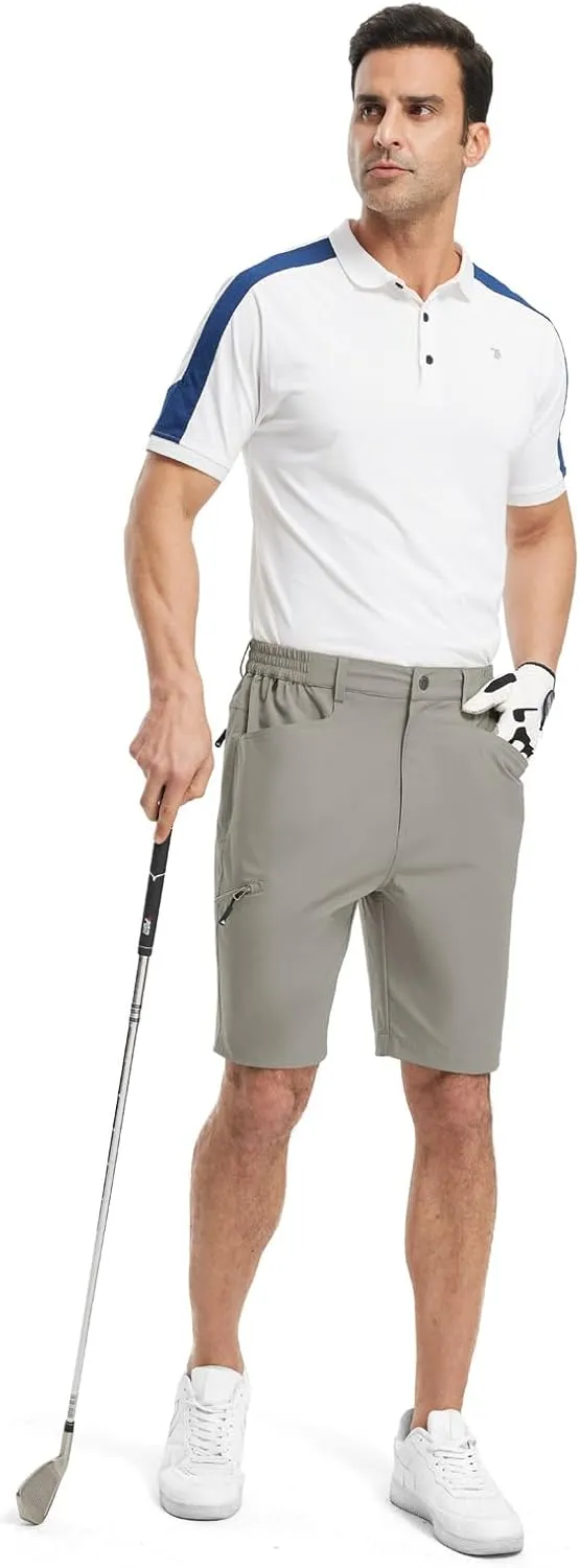 TBMPOY Men's Golf Shorts 9" Lightweight Quick Dry Hiking Cargo Shorts Casual Travel Outdoor with 4 Pockets