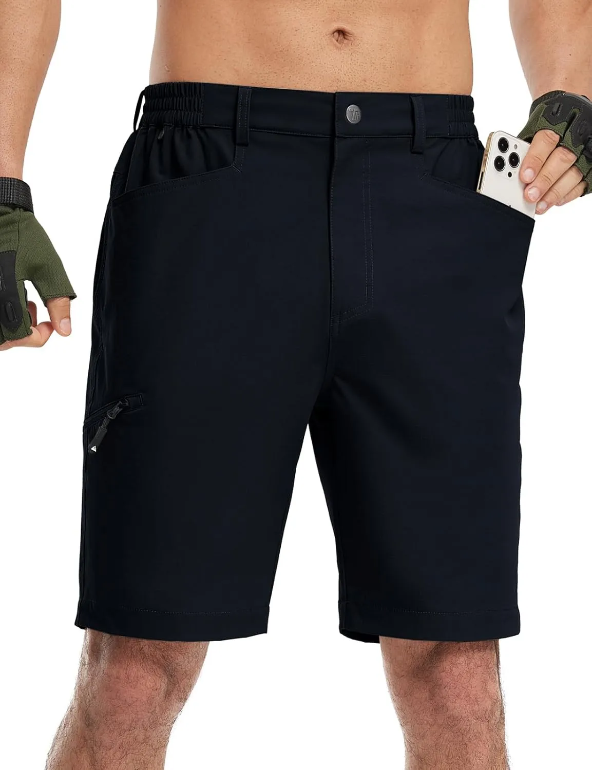 TBMPOY Men's Golf Shorts 9" Lightweight Quick Dry Hiking Cargo Shorts Casual Travel Outdoor with 4 Pockets