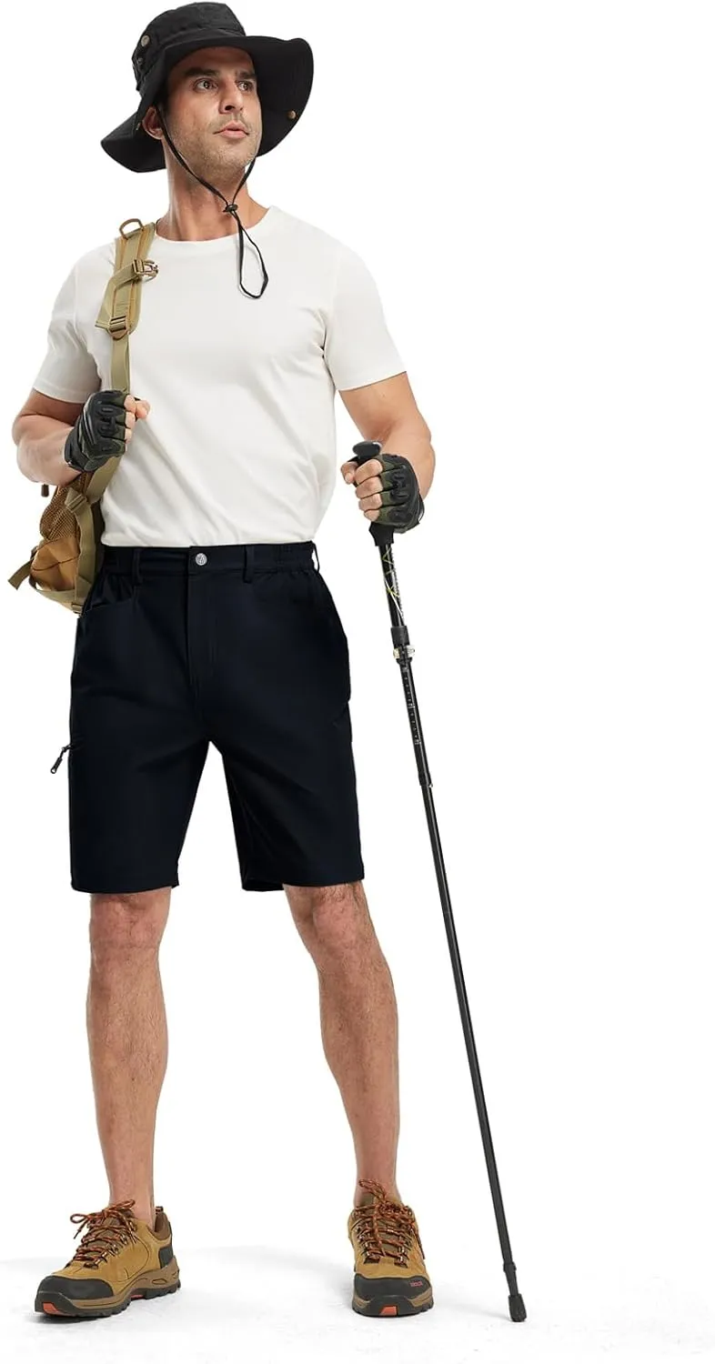 TBMPOY Men's Golf Shorts 9" Lightweight Quick Dry Hiking Cargo Shorts Casual Travel Outdoor with 4 Pockets
