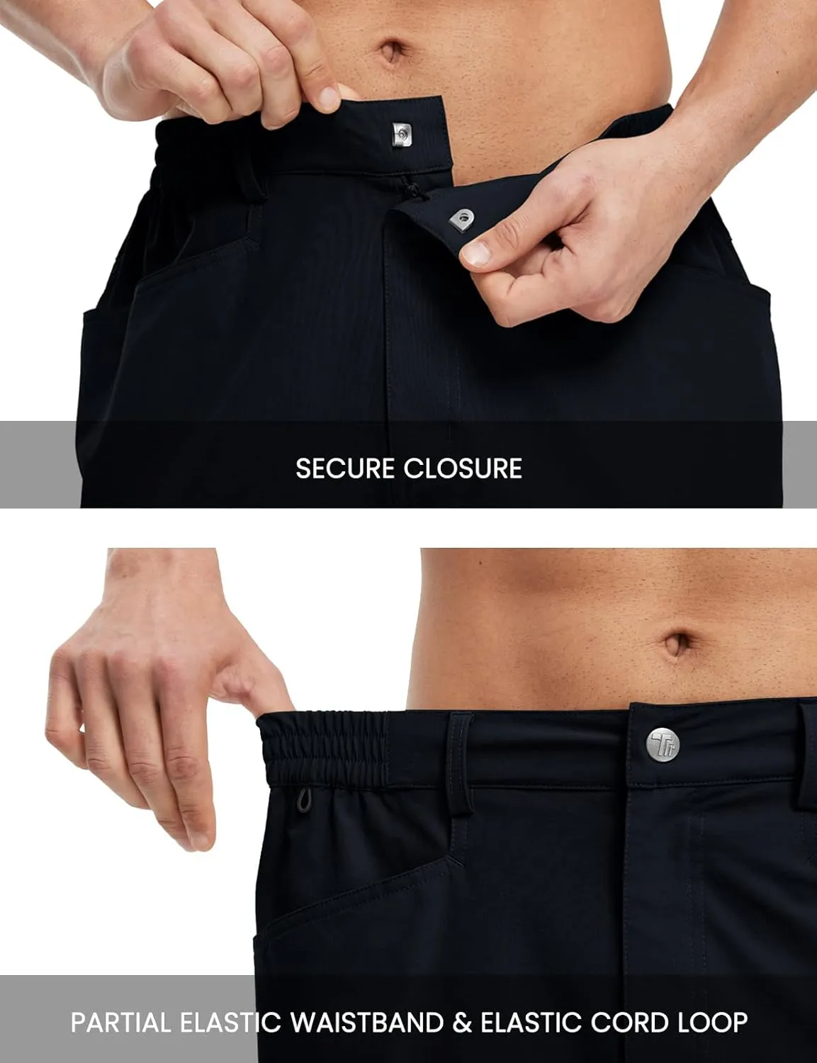 TBMPOY Men's Golf Shorts 9" Lightweight Quick Dry Hiking Cargo Shorts Casual Travel Outdoor with 4 Pockets