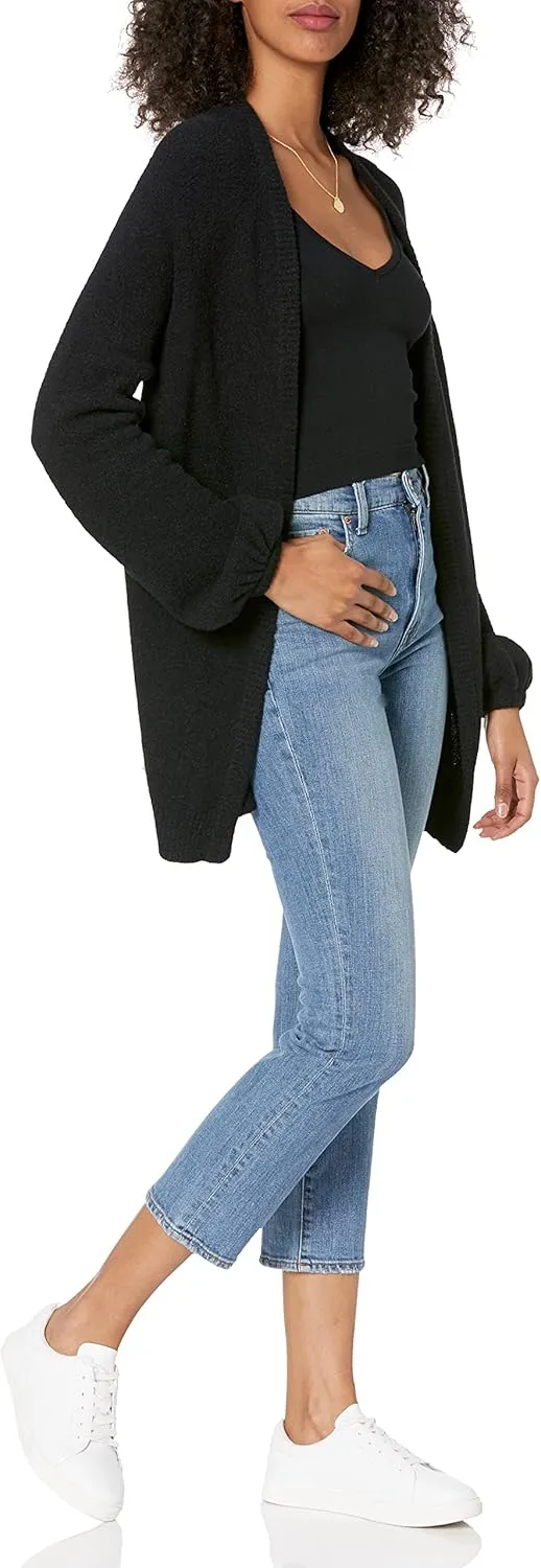 The Drop Women's Mirabelle Long Bell-Sleeve Open-Front Cozy Cardigan