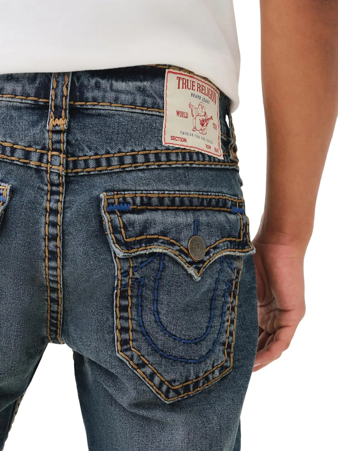 True Religion Men's Rocco Super T Flap 1/2" with 32" Inseam