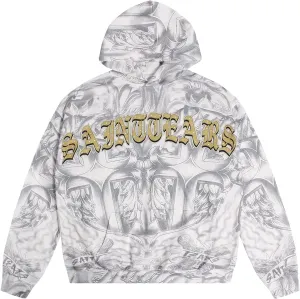 Unisex SAINT Hip Hop Vintage Full Patterm High Printed Loose Hooded Hoodie With Pocket