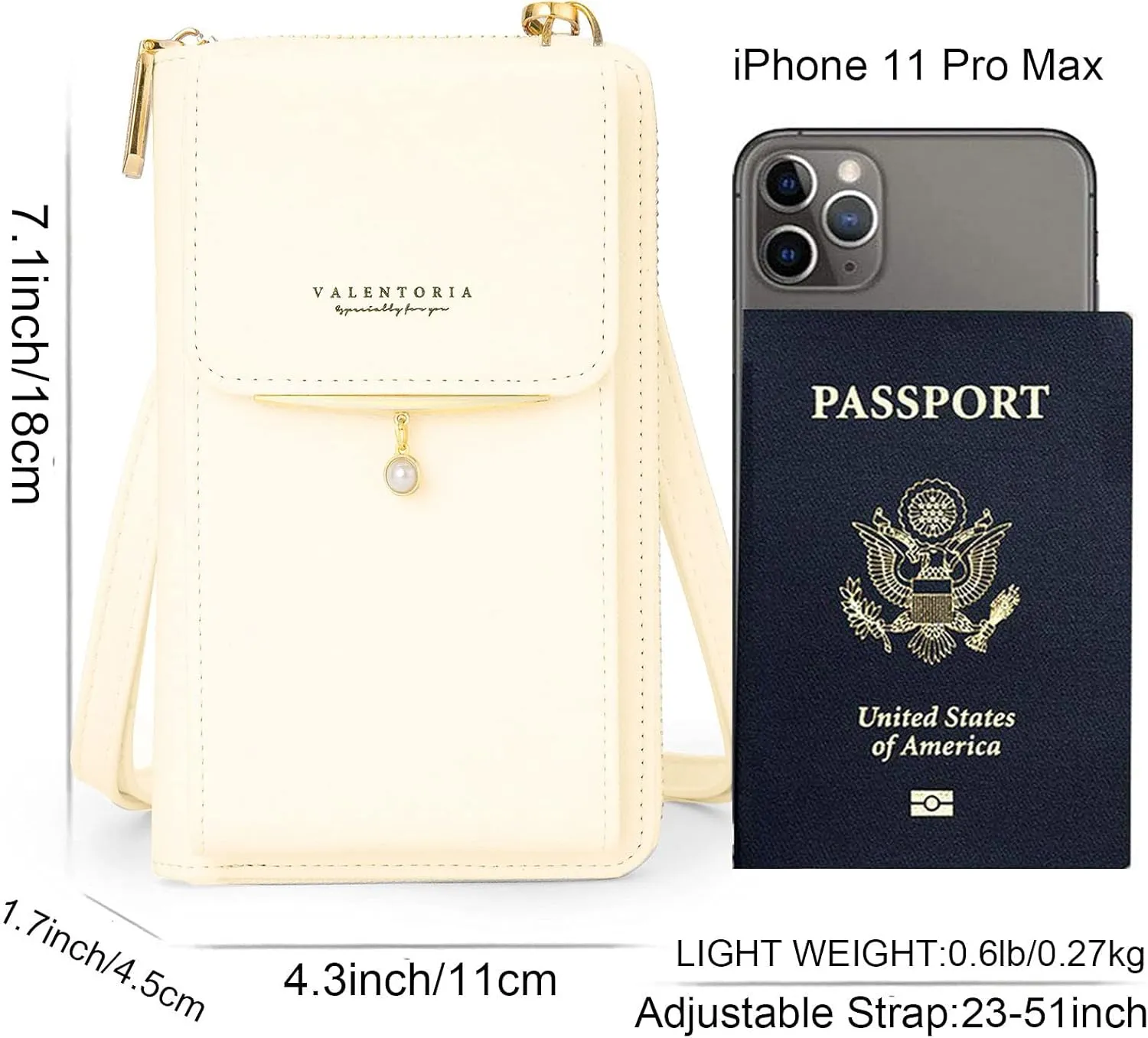 Valentoria Small Crossbody Bag Cell Phone Purse Wallet Leather Card Clutch Handbag for Women