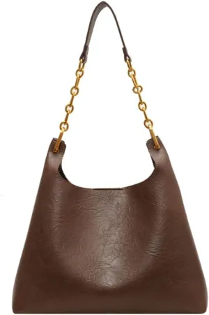 Vegan Leather Hobo Bags for Women Shoulder Bag Slouchy Tote Bag Modern Top Handle Handbag Purse