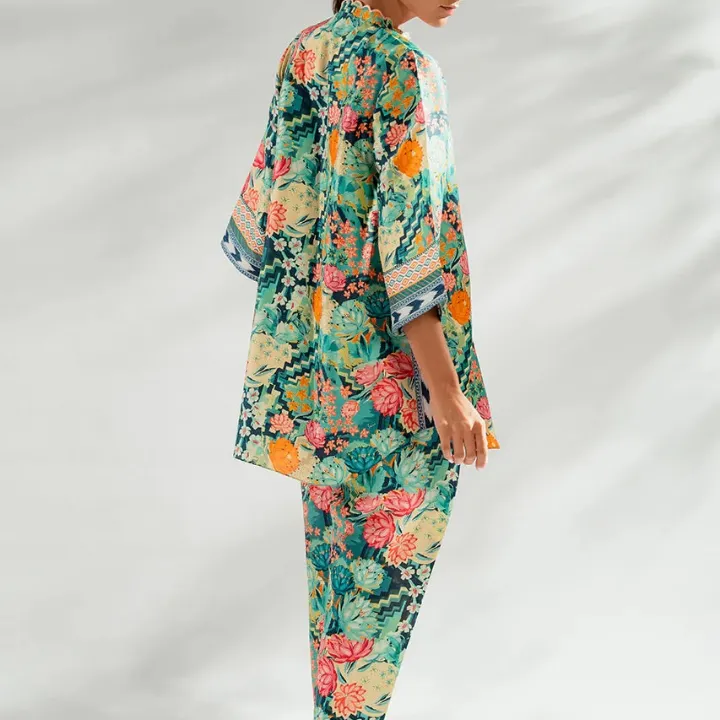 Vibrant Floral Contrast Style CO-ORD SET J5975