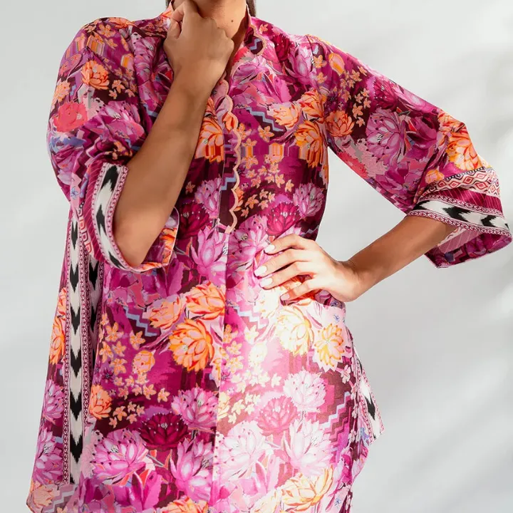 Vibrant Floral Contrast Style CO-ORD SET J5975