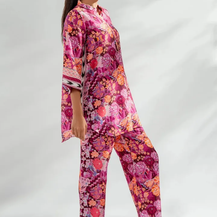 Vibrant Floral Contrast Style CO-ORD SET J5975