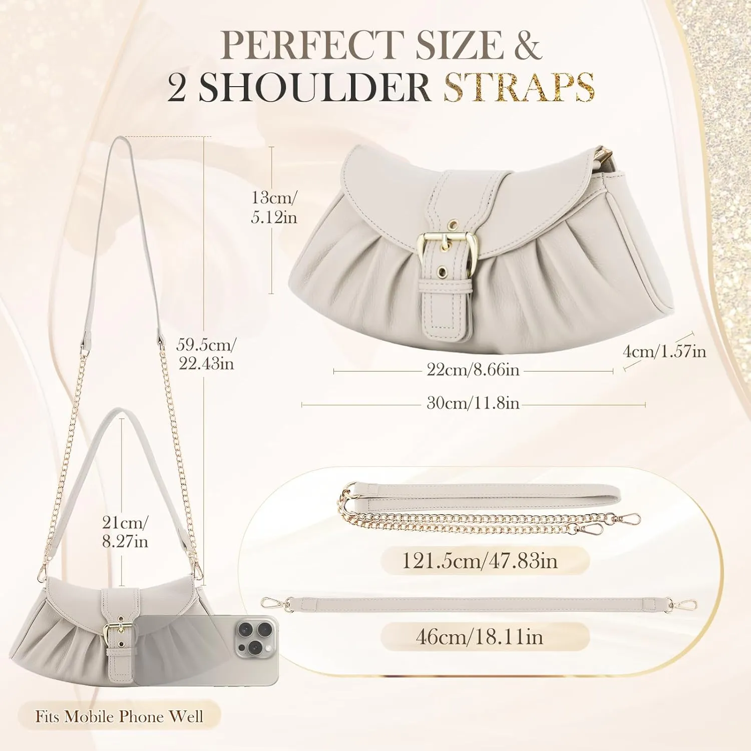 VX VONXURY Leather Clutch Purses for Women Convertible Crossbody Purses with Detachable Strap Handbag for Wedding Party