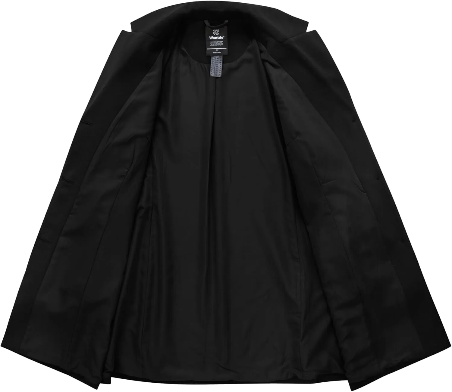 wantdo Women's Plus Size Pea coat Oversized Notched Lapel Peacoat Jacket