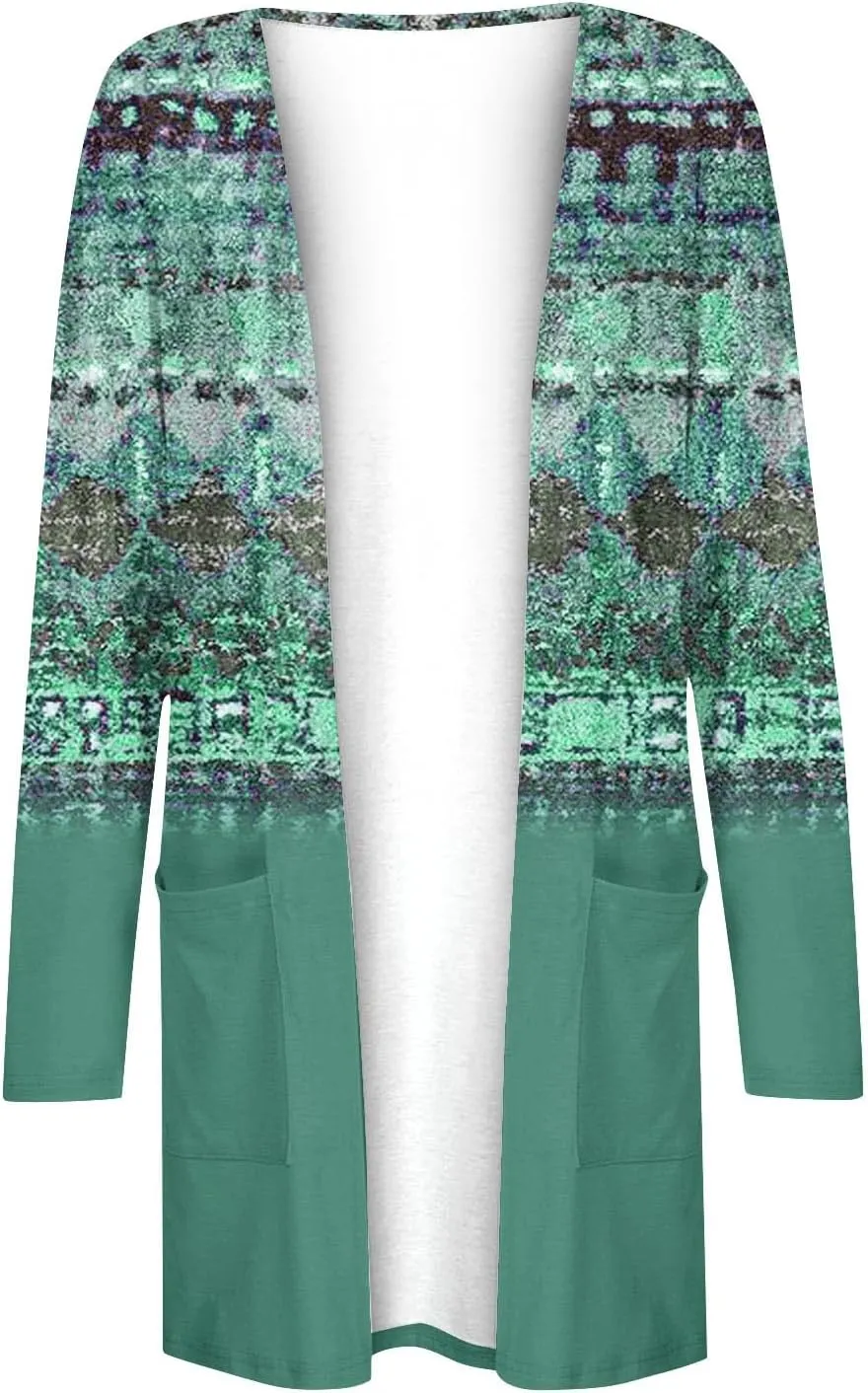 Womens Cardigans Fall 2024, Casual Loose Fit Open Front Fashion Sweaters with Pockets Comfy Going Out Outfits