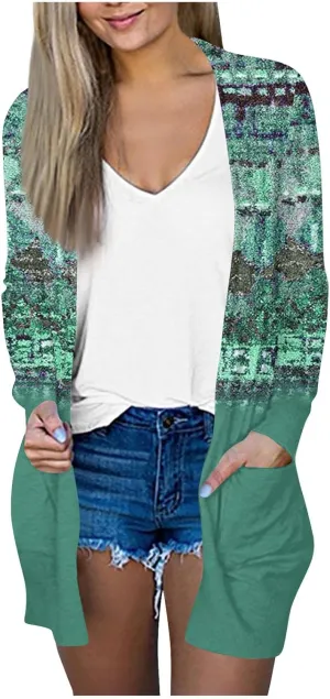 Womens Cardigans Fall 2024, Casual Loose Fit Open Front Fashion Sweaters with Pockets Comfy Going Out Outfits
