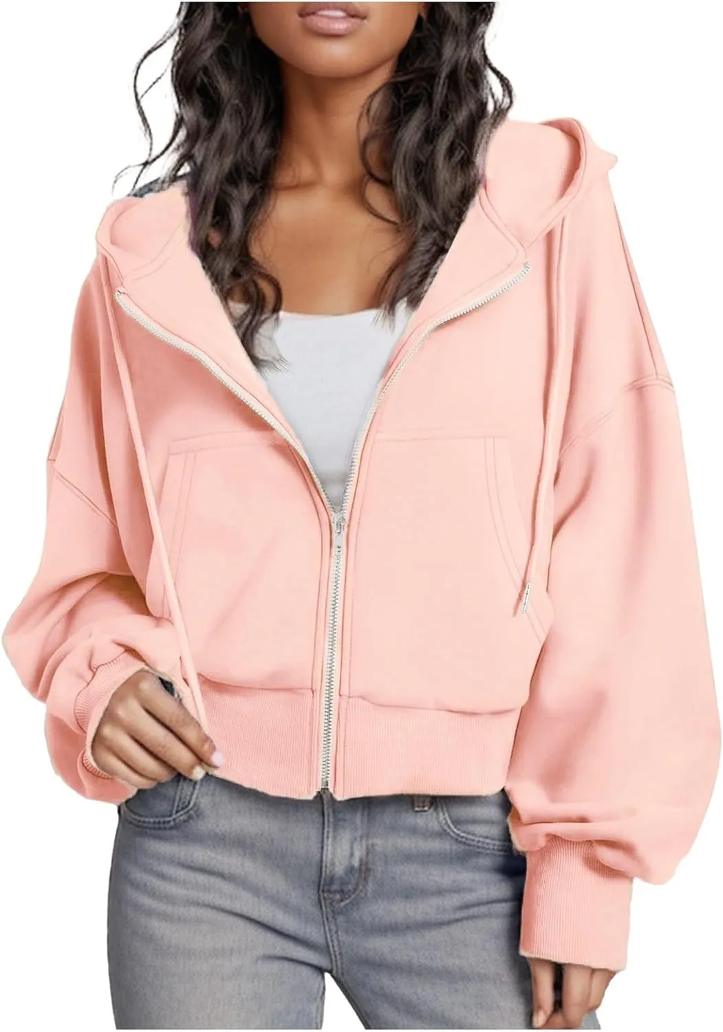 Women's Fashion Hoodie Full Zipper Short Sweatshirt Casual Comfort Gym Top Winter Long Trench Coats for Women