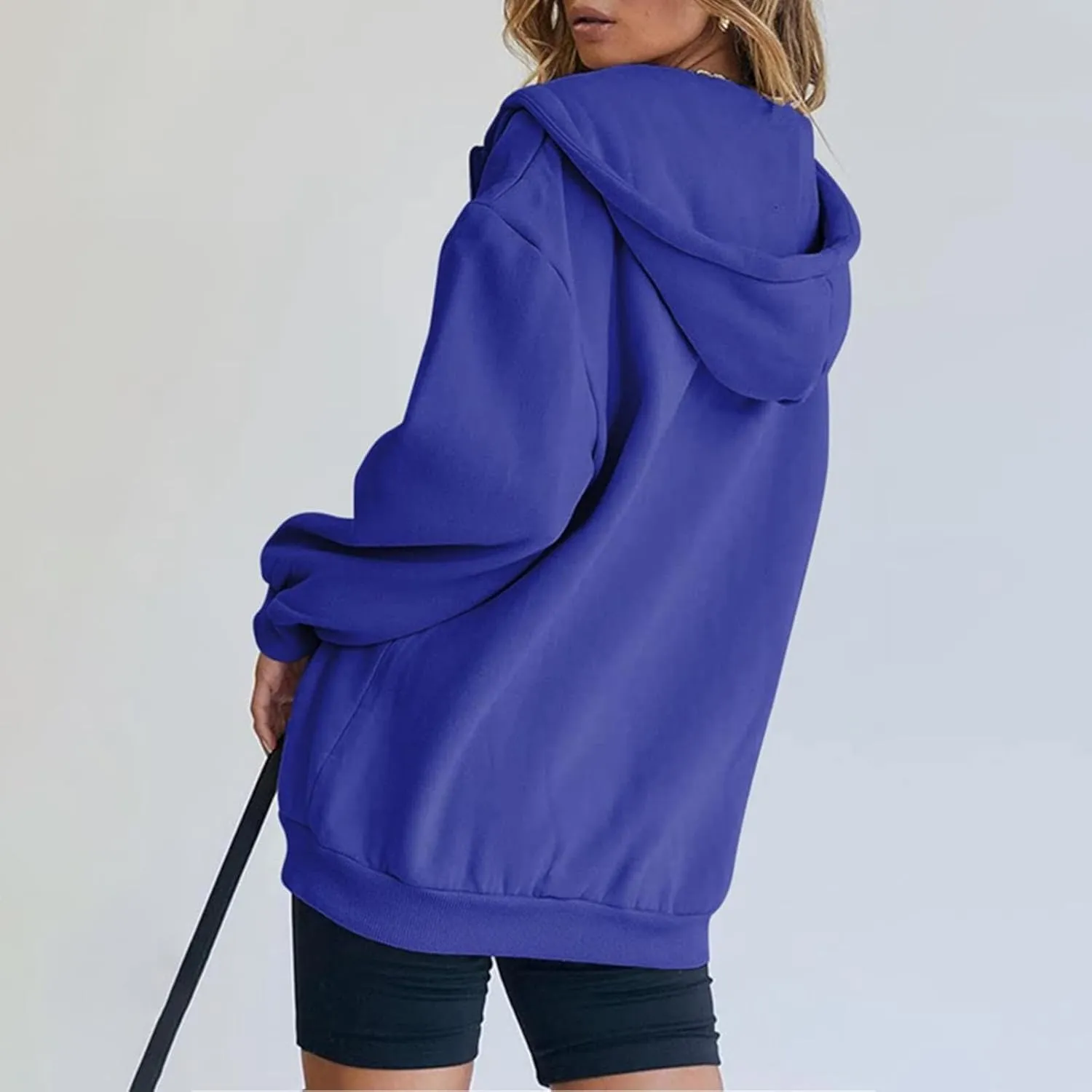 Womens Hoodie Y2K Zip Up Long Sleeve Oversized Sweatshirts Fleece Workout Jacket Pockets 2024 Fall Outfits Trendy Tops