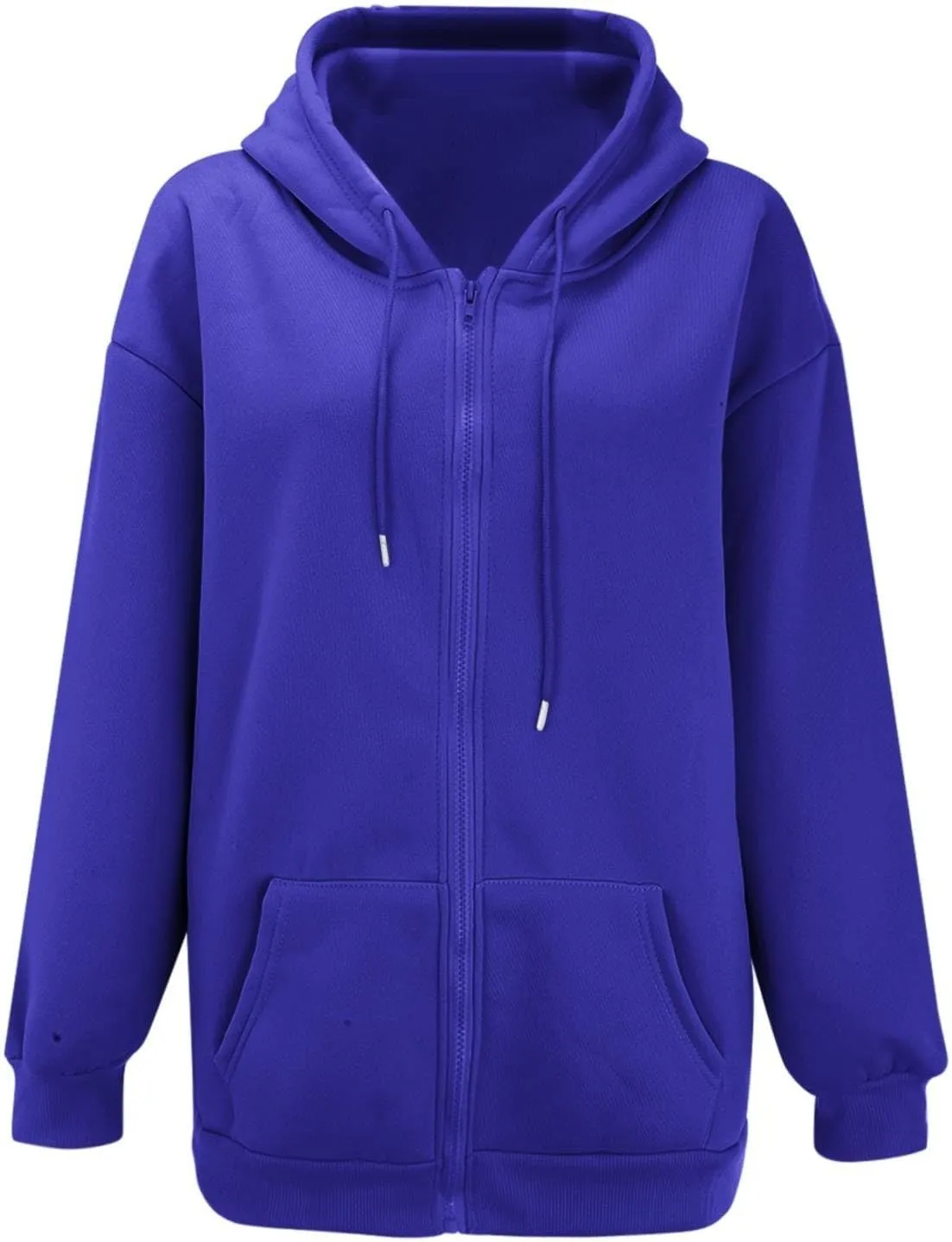 Womens Hoodie Y2K Zip Up Long Sleeve Oversized Sweatshirts Fleece Workout Jacket Pockets 2024 Fall Outfits Trendy Tops