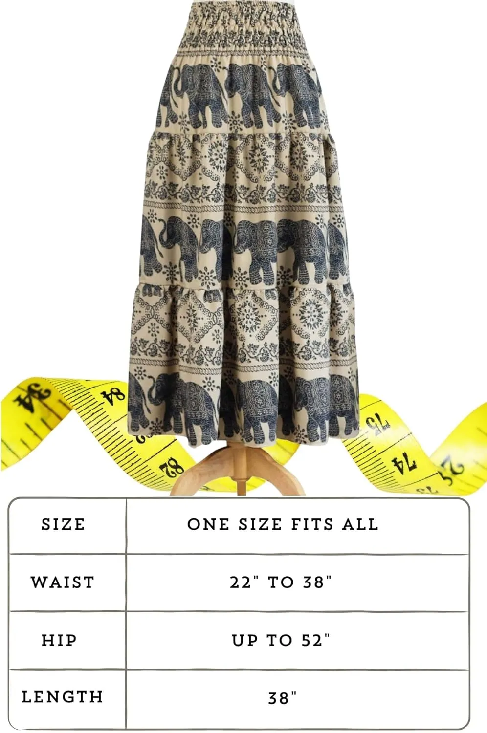Women's Maxi Long Skirts, High Waisted Lightweight Silky Soft Flowy Ruffle Cute Trendy Boho Hippie, One Size Fits All