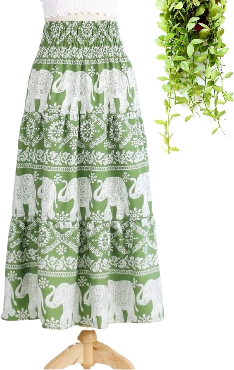 Women's Maxi Long Skirts, High Waisted Lightweight Silky Soft Flowy Ruffle Cute Trendy Boho Hippie, One Size Fits All