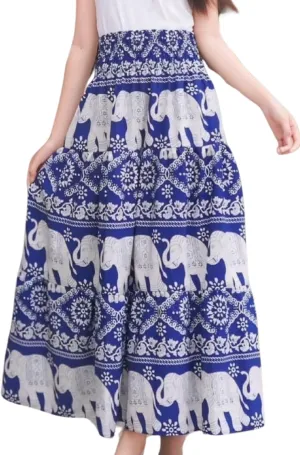 Women's Maxi Long Skirts, High Waisted Lightweight Silky Soft Flowy Ruffle Cute Trendy Boho Hippie, One Size Fits All