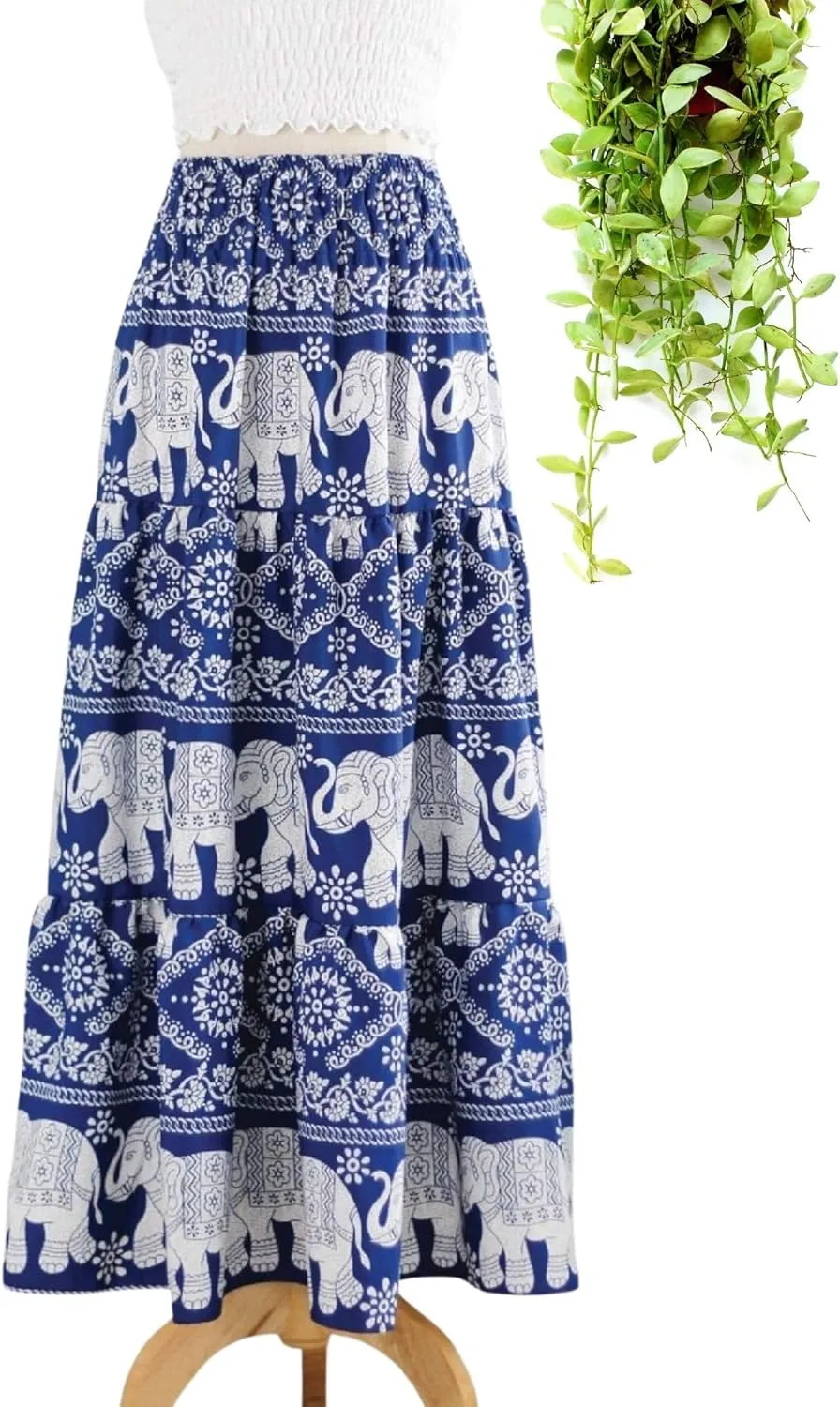 Women's Maxi Long Skirts, High Waisted Lightweight Silky Soft Flowy Ruffle Cute Trendy Boho Hippie, One Size Fits All