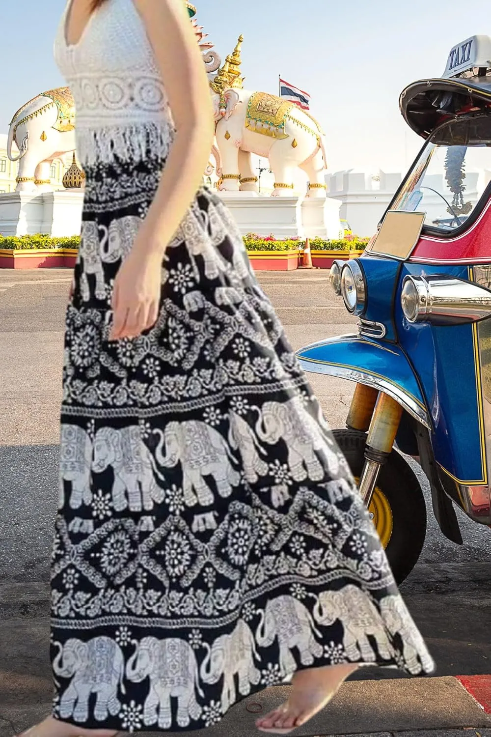 Women's Maxi Long Skirts, High Waisted Lightweight Silky Soft Flowy Ruffle Cute Trendy Boho Hippie, One Size Fits All