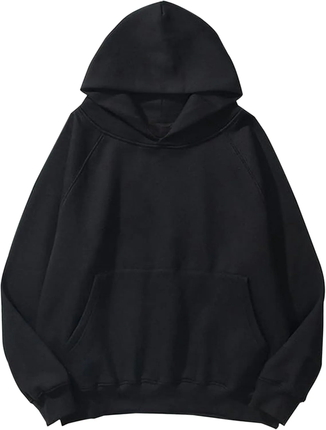 Womens Oversized Hoodies Sweatshirt Basic Solid Long Raglan Sleeves Loose Fleece Hooded Pullover With Kangaroo Pocket