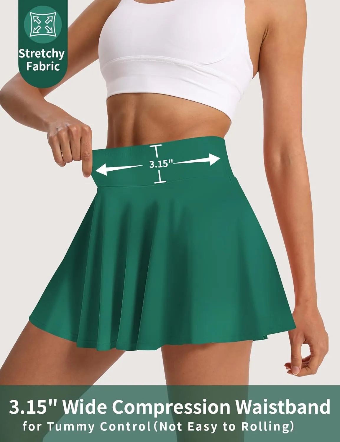 Women's Pleated Tennis Skirt Golf Skorts for Woman High Waisted Tummy Control with Shorts Pockets