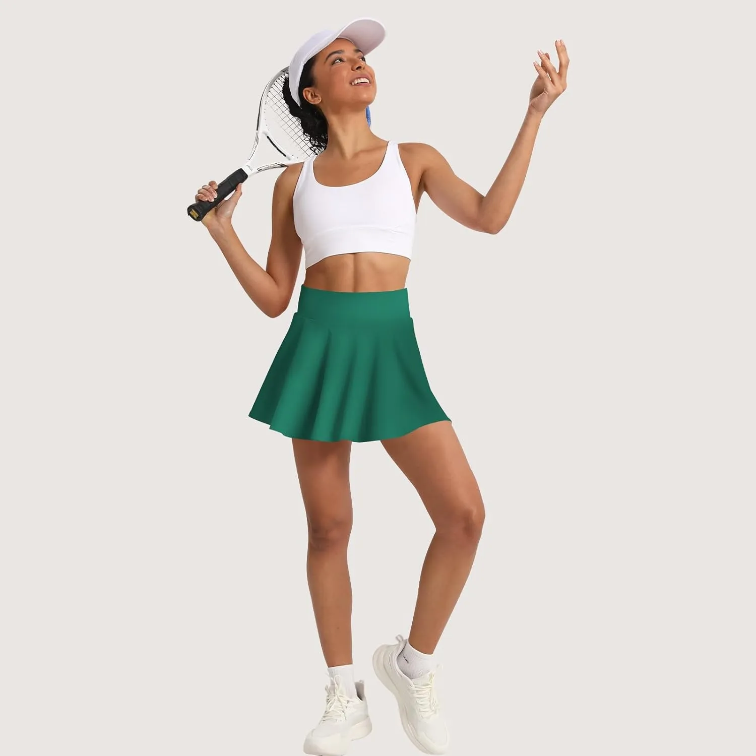 Women's Pleated Tennis Skirt Golf Skorts for Woman High Waisted Tummy Control with Shorts Pockets