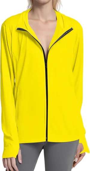 Women's UPF Sun Protection Shirts SPF Jacket UV Zip Up Hoodie Long Sleeve Summer Ice Silk Outdoor with Pockets