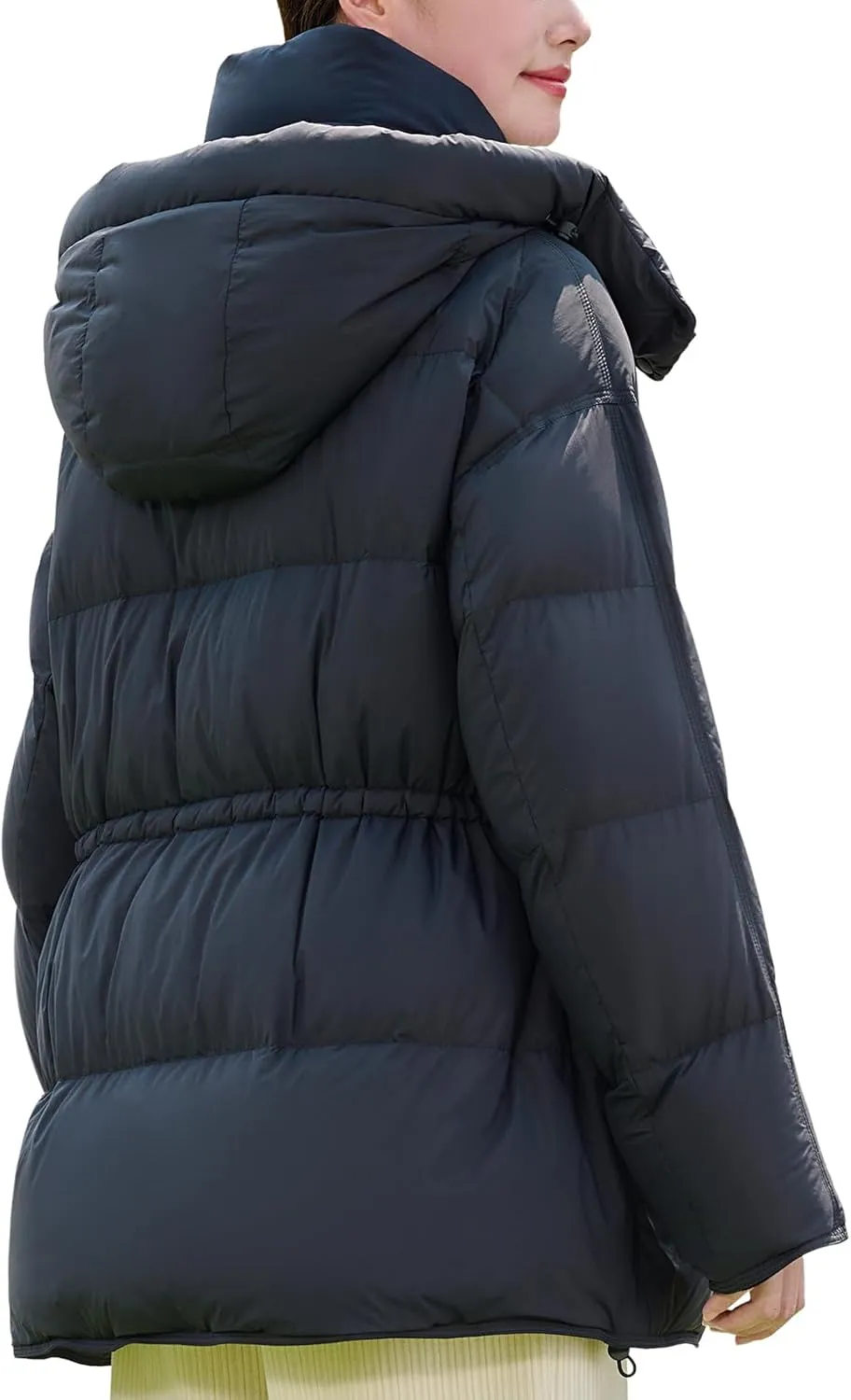 Women's Winter Coats Lightweight Jacket Hooded Warm Cropped Puffer Jacket Windproof Down Coat With Drawstring