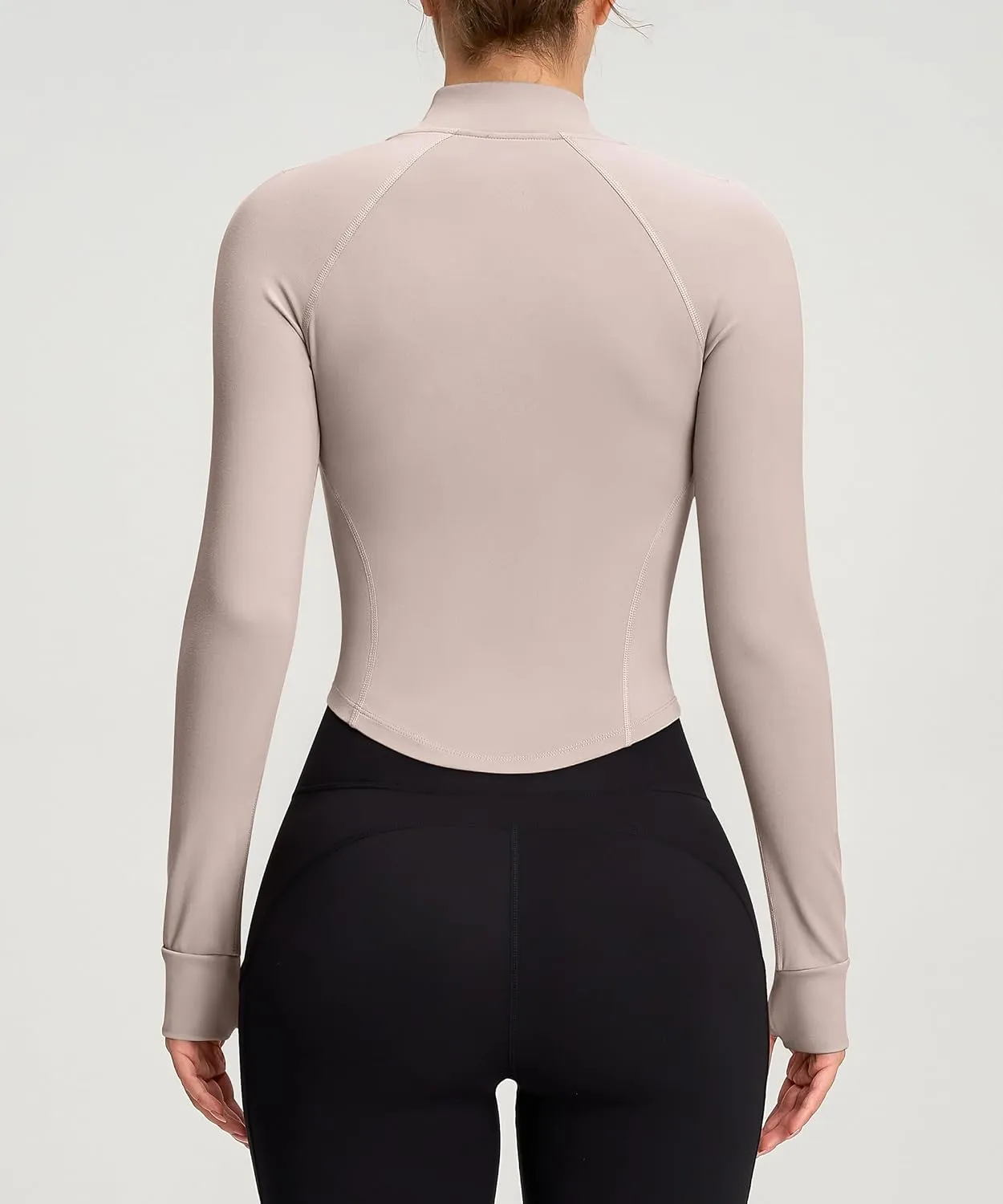 Womens Zip Up Bbl Jacket Lightweight Cropped Athletic Jacket Track Gym Workout Jackets for Running Yoga Hiking