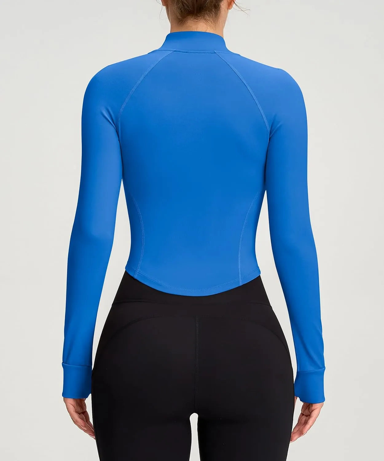 Womens Zip Up Bbl Jacket Lightweight Cropped Athletic Jacket Track Gym Workout Jackets for Running Yoga Hiking