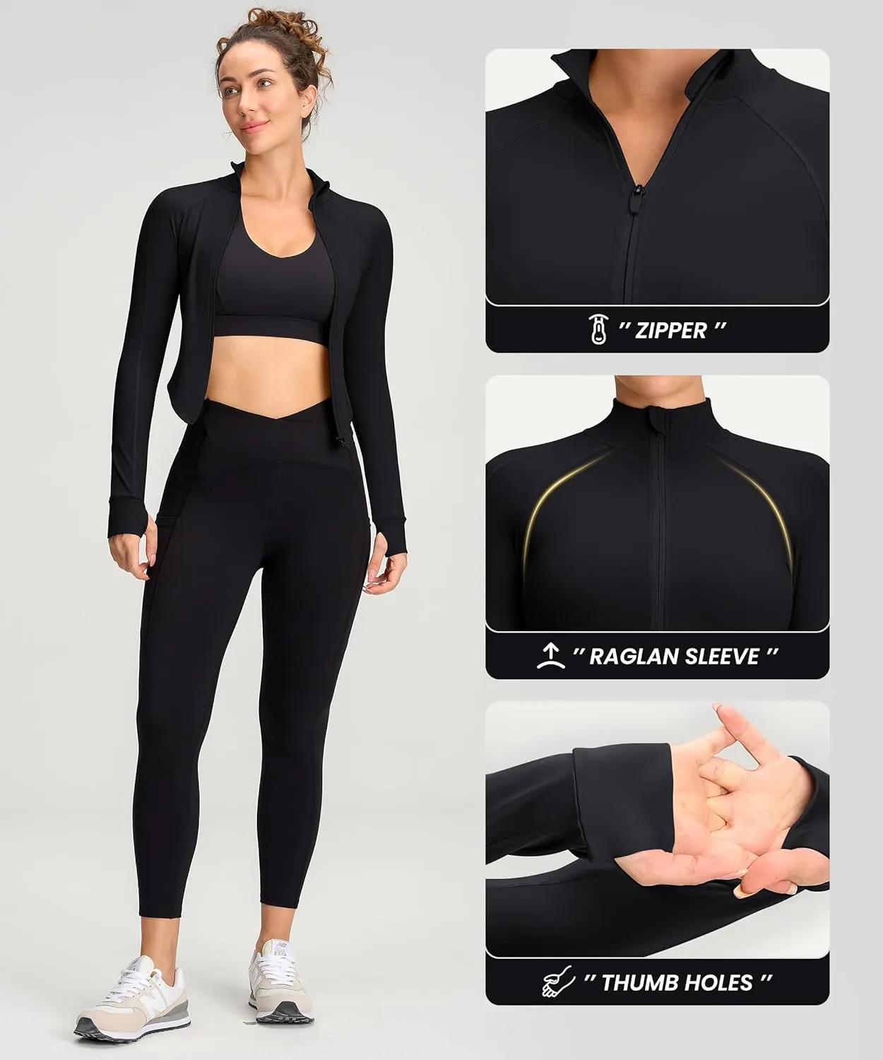 Womens Zip Up Bbl Jacket Lightweight Cropped Athletic Jacket Track Gym Workout Jackets for Running Yoga Hiking