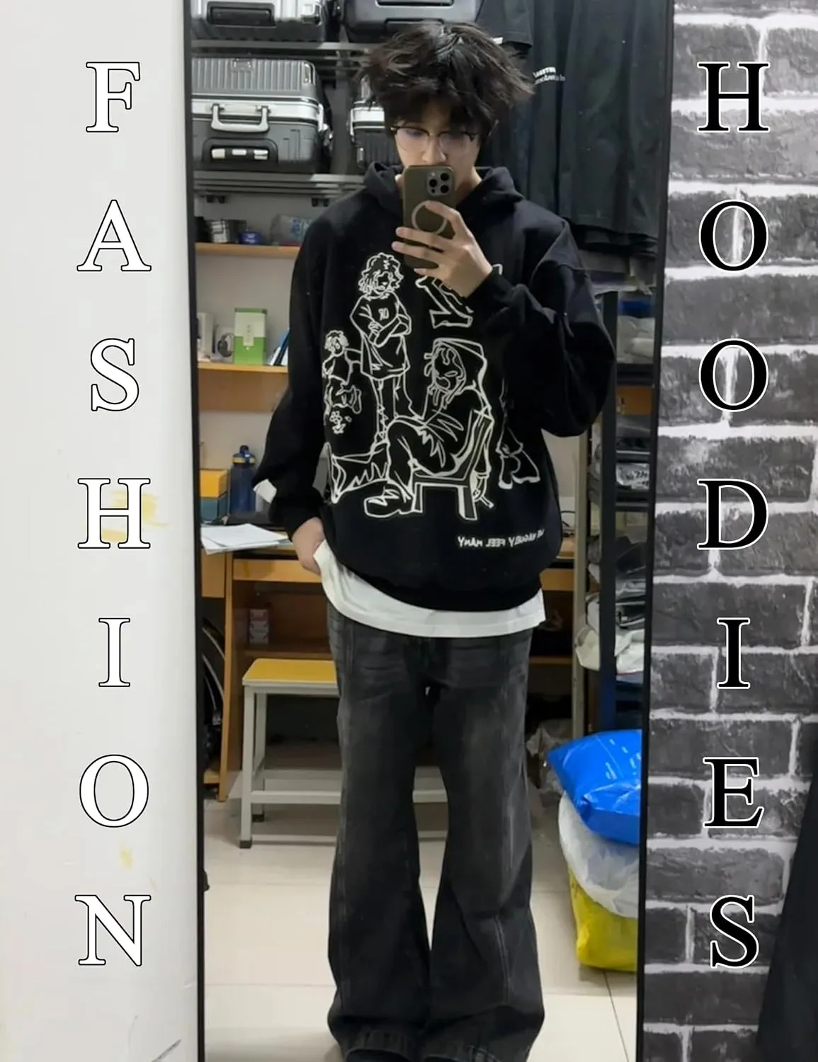 Y2k Hoodie Men Women Aesthetic Graphic Hoodies Pullover Sweatshirt Hip Hop Goth Grunge Harajuku Jacket