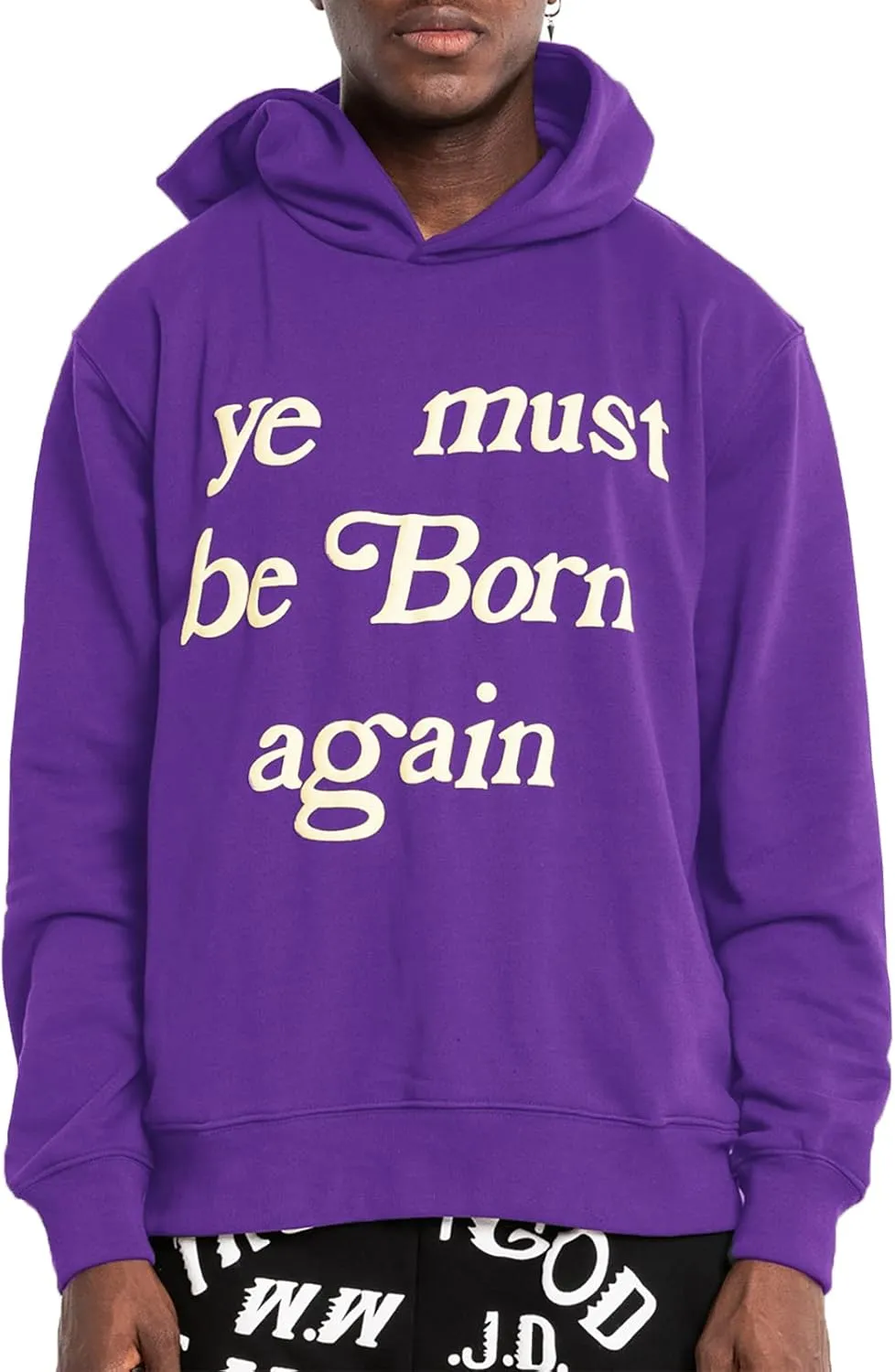 Ye Must Be Born Again Hoodie Hip Pop Rapper Graphic Print Unisex Long Sleeve Heavyweight Hooded For Unisex Grey