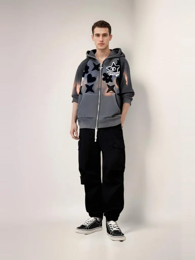 Zip Up Hoodie Women Y2K Kawaii Harajuku Clothes Gothic Web Sweatshirt Hip Hop Grunge Oversized Jacket Coat tops